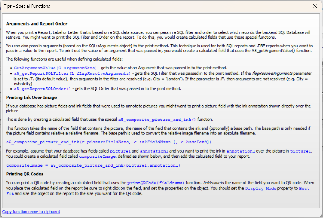Report Xbasic Function Editor with a user-entered Xbasic Function